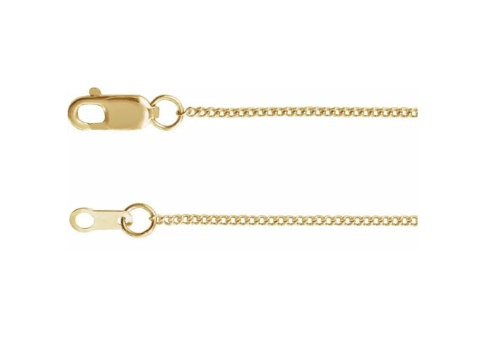 Necklace - thin diamond cut chain 1mm 18" 14kt yellow gold - Gaines Jewelers