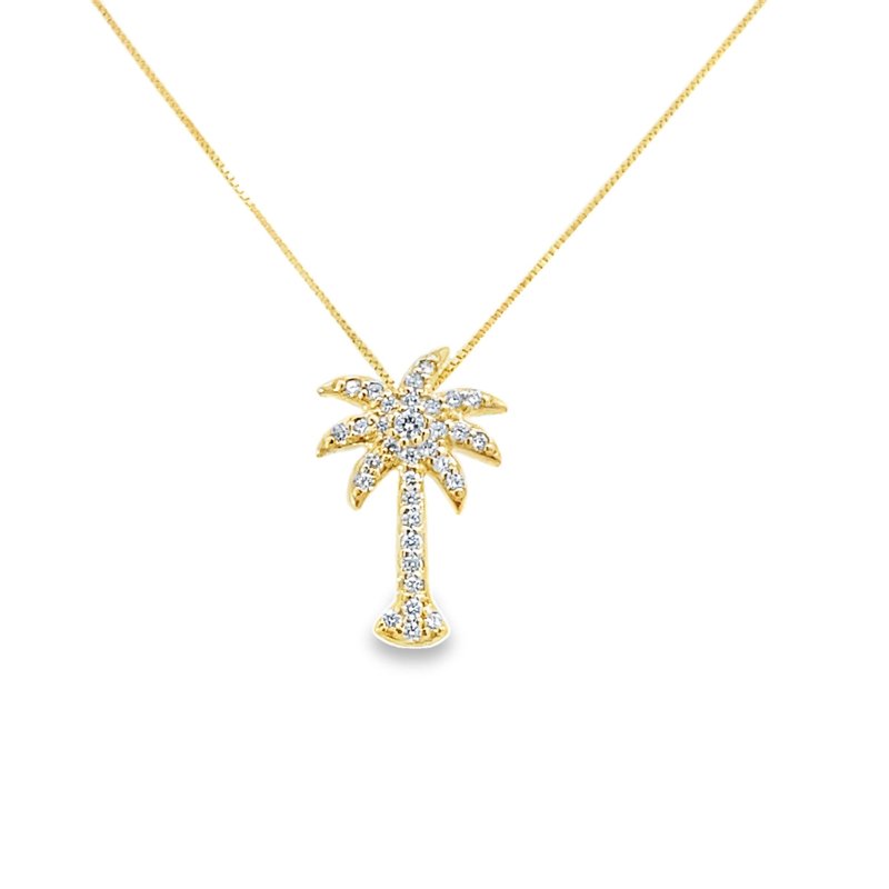 Necklace with palm tree diamond pendant - Gaines Jewelers