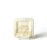 Neutral Skinny Stripe Happy Everything! Mini Square Platter - Happy Everything - Gaines Jewelers