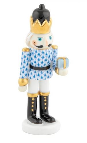 Nutcracker with Gift - Blue - Herend - Gaines Jewelers