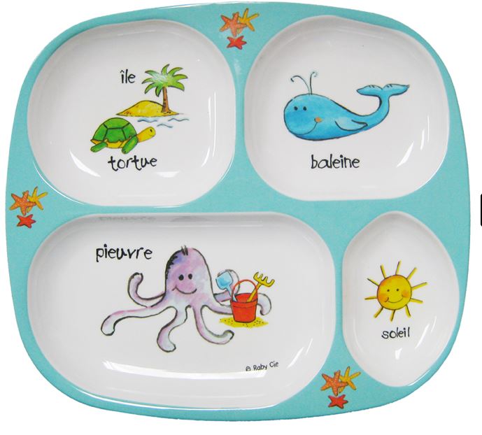 Ocean Animals Section Plate - Baby Cie - Gaines Jewelers