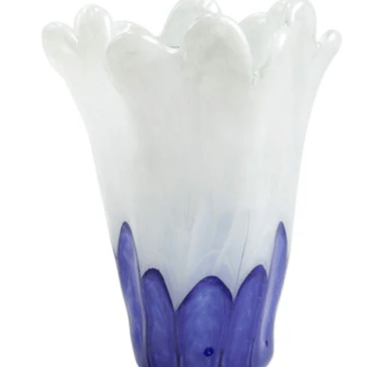 Onda Glass Blue and White Medium Vase - Vietri - Gaines Jewelers
