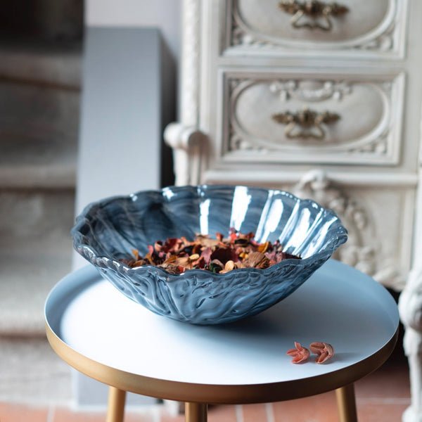 Onda Glass Gray Large Bowl - Vietri - Gaines Jewelers