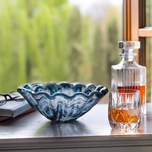 Onda Glass Gray Medium Bowl - Vietri - Gaines Jewelers