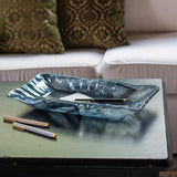 Onda Glass Gray Rectangular Tray - Vietri - Gaines Jewelers