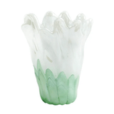 Onda Glass Green and White Medium Vase - Vietri - Gaines Jewelers