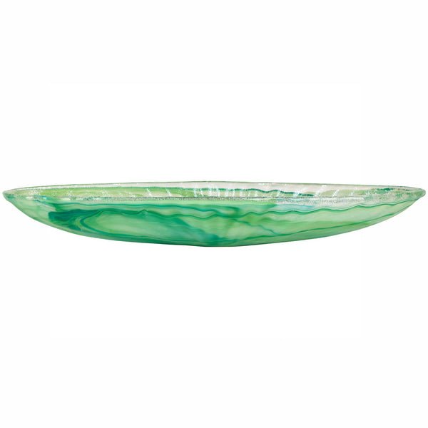 Onda Glass Green Long Oval Bowl - Vietri - Gaines Jewelers