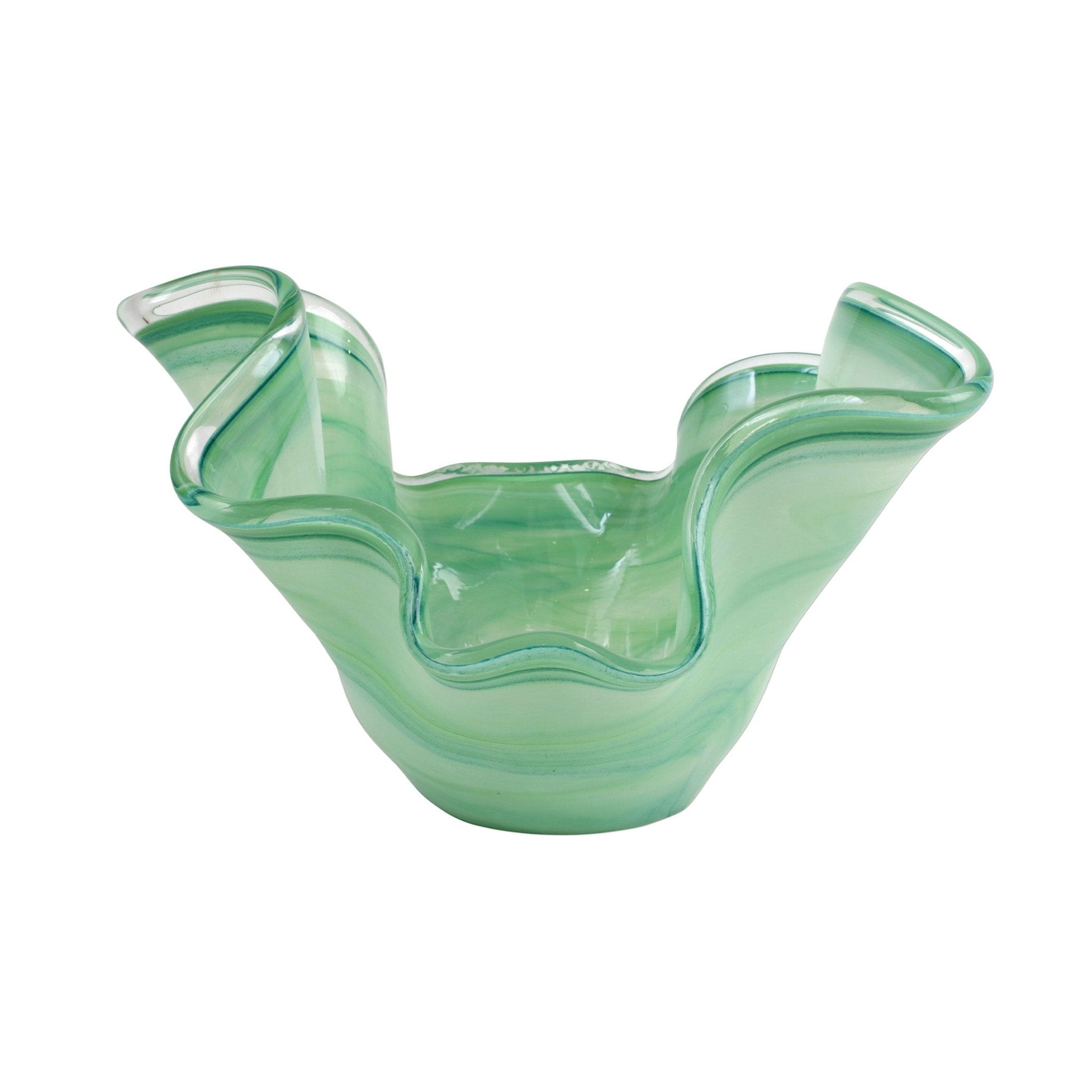 Onda Glass Green Medium Bowl - Gaines Jewelers
