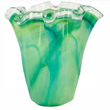 Onda Glass Green Ruffled Vase - Vietri - Gaines Jewelers