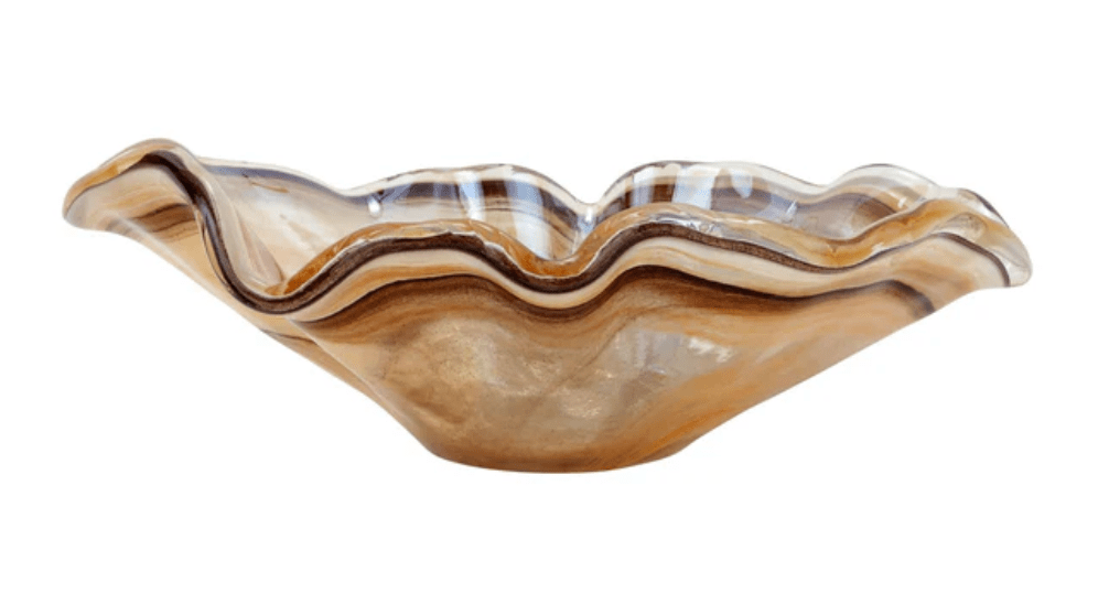 Onda Glass Ruffled Round Bowl - Tortoise - Vietri - Gaines Jewelers