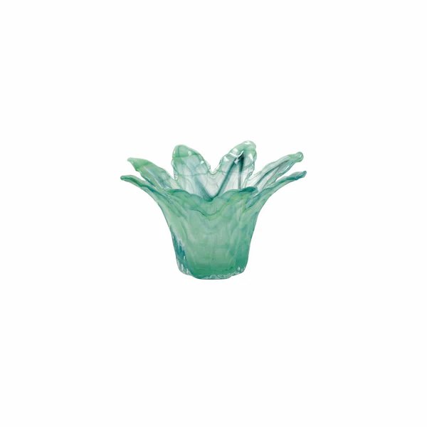 Onda Glass Small Leaf Centerpiece - Green - Vietri - Gaines Jewelers