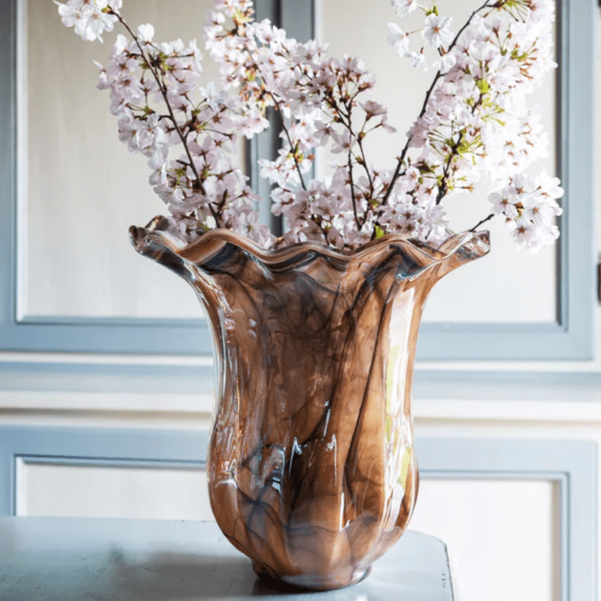 Onda Glass Tortoiseshell Large Tulip Vase - Vietri - Gaines Jewelers