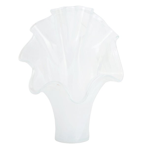 Onda Glass White Fanned Vase - Vietri - Gaines Jewelers