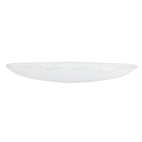 Onda Glass White Long Oval Bowl - Vietri - Gaines Jewelers