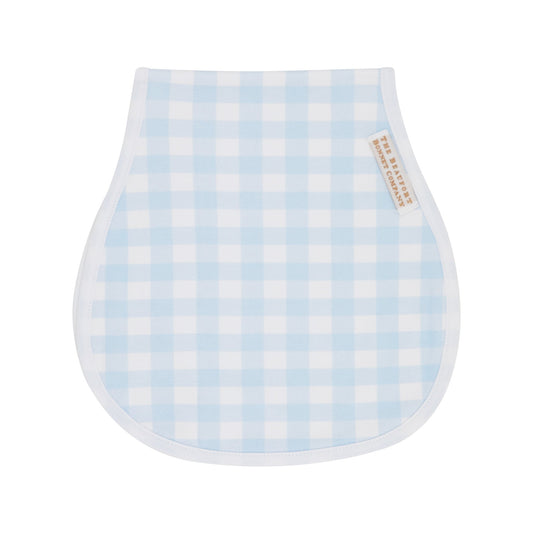 Oopsie Daisy Burp Cloth-Buckhead Blue Gingham With Worth Avenue White - Gaines Jewelers