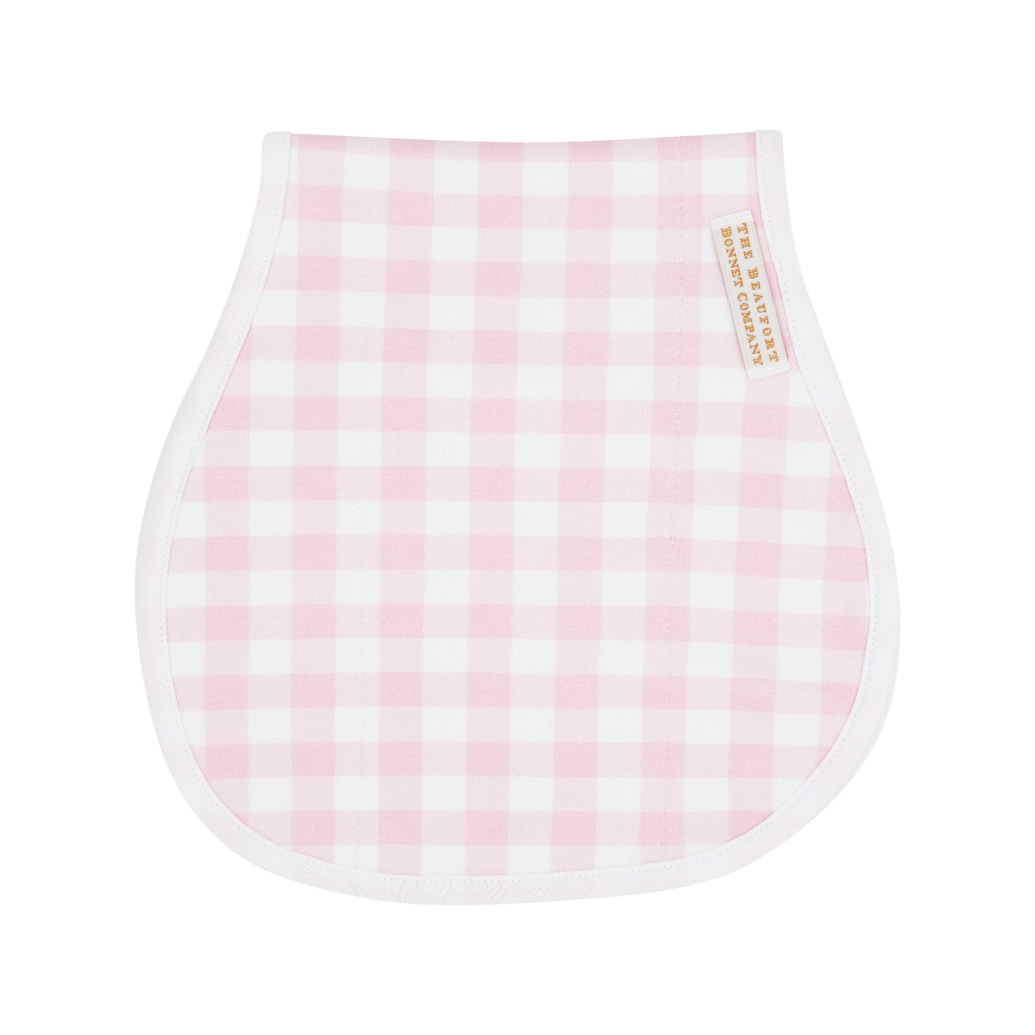 Oopsie Daisy Burp Cloth- Palm Beach Pink Gingham With Worth Avenue White - Gaines Jewelers