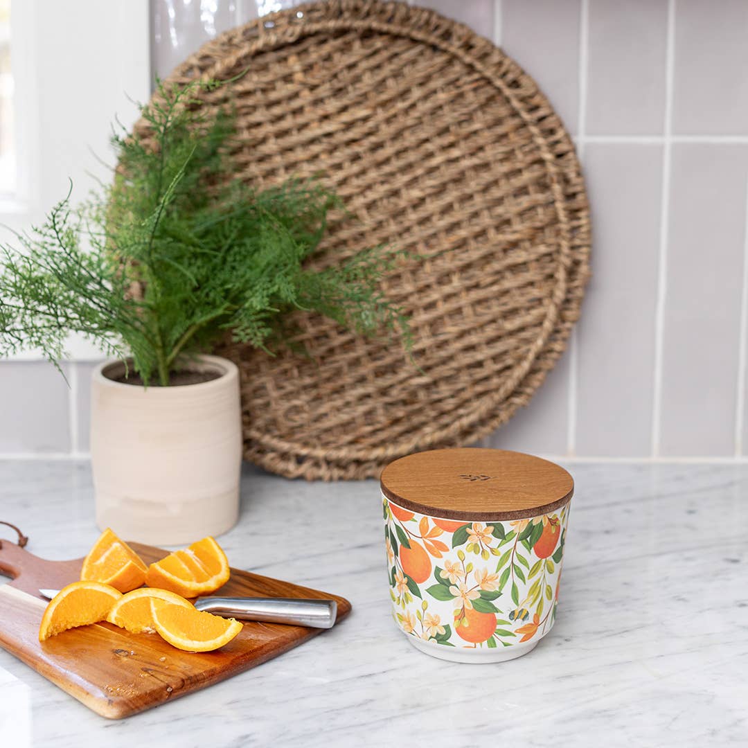 Orange & Honey Patterned 3 Wick Candle - Greenleaf Gifts - Gaines Jewelers