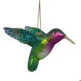 Ornament Glass Green/Purple Hummingbird - Vondels - Gaines Jewelers