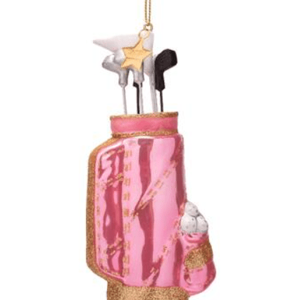 Ornament Glass Opal Pink Golf Bag - Vondels - Gaines Jewelers
