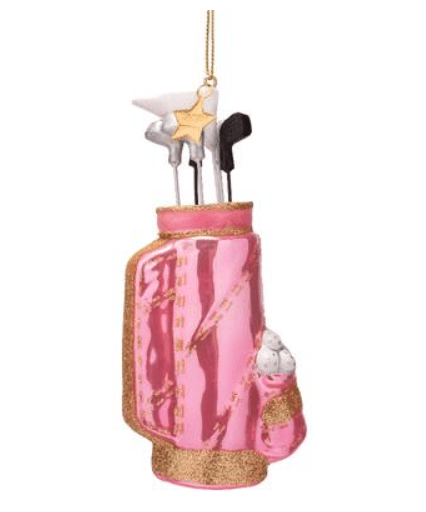 Ornament Glass Opal Pink Golf Bag - Vondels - Gaines Jewelers