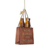 Ornament Glass Shopping Bag With Bottles - Vondels - Gaines Jewelers