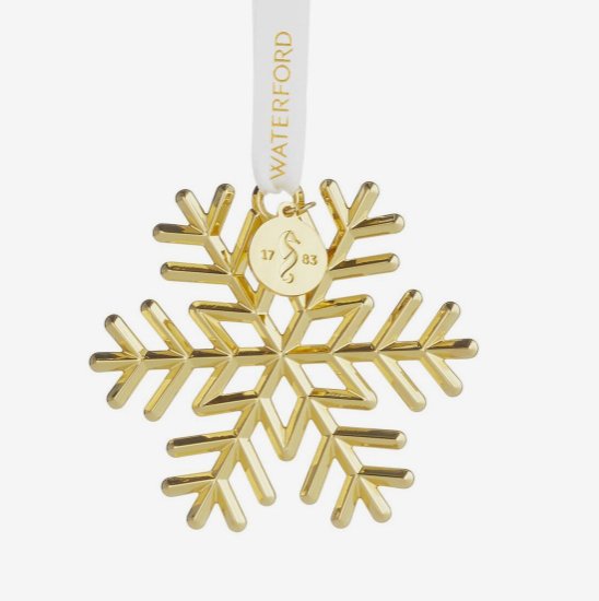 Ornament Snowflake Golden - Waterford - Gaines Jewelers
