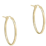 Oval Gold 1" Hoop - Smooth - Gaines Jewelers
