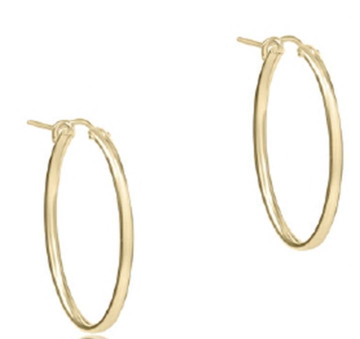 Oval Gold 1" Hoop - Smooth - Gaines Jewelers
