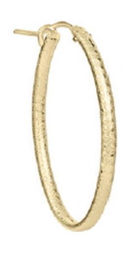 Oval Gold 1" Hoop - Textured - Gaines Jewelers