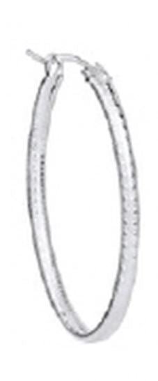 Oval Sterling 1" Hoop - Textured - Gaines Jewelers