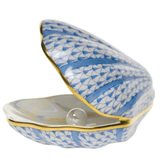 Oyster with Pearl in Blue - Herend - Gaines Jewelers