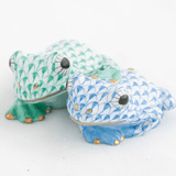 Pair of Frogs in Green and Blue - Herend - Gaines Jewelers