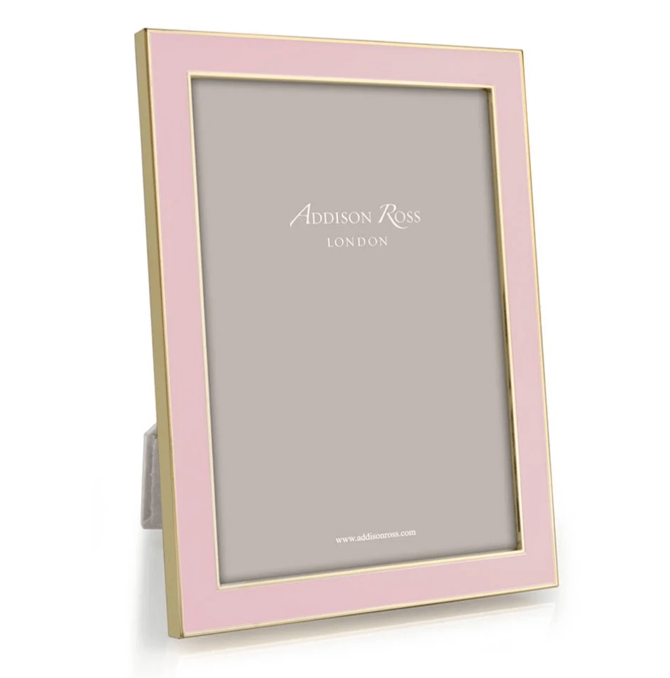 Pale Pink Enamel & Gold 4x6 Frame - Addison Ross - Gaines Jewelers