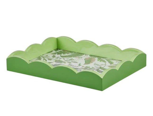 Palm Beach Green Lacquered Scallop Small Tray - Addison Ross - Gaines Jewelers