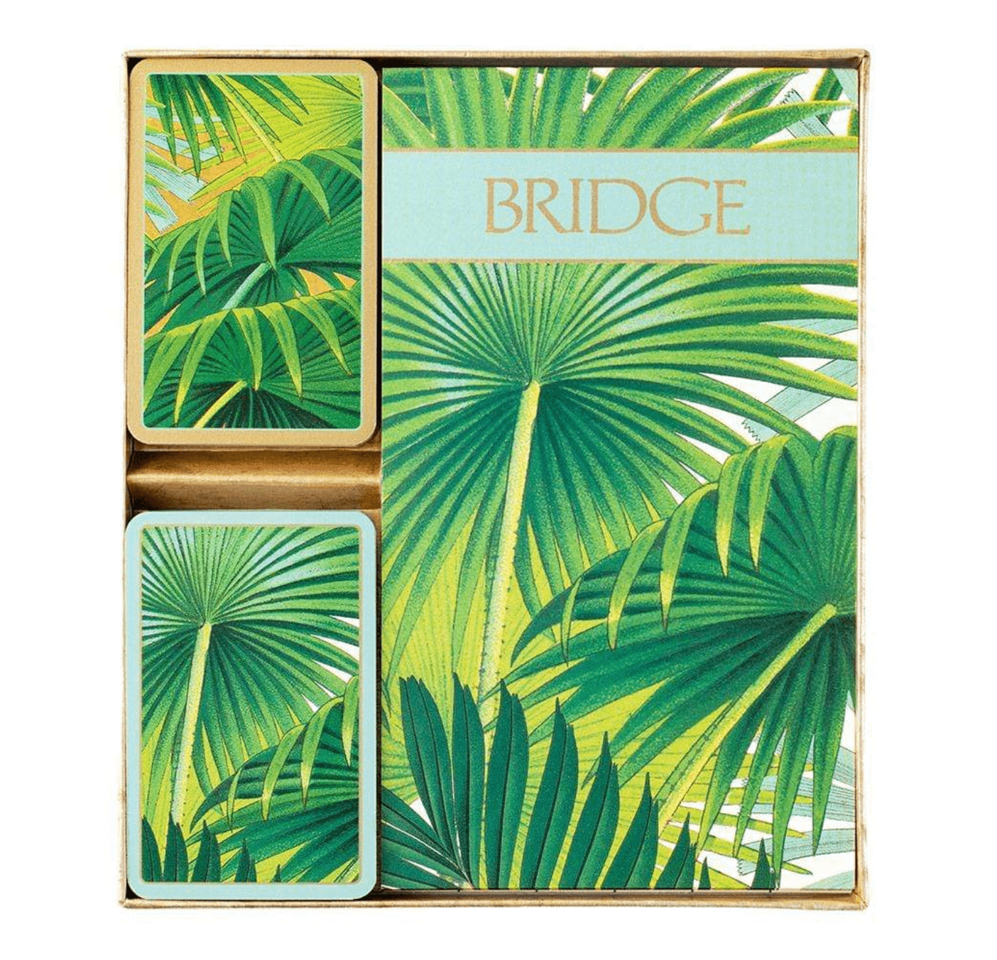 Palm Fronds Large Type Bridge Gift Set - Caspari - Gaines Jewelers