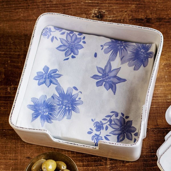 Papersoft Napkins Blue and White Floral Dinner Napkins - Vietri - Gaines Jewelers