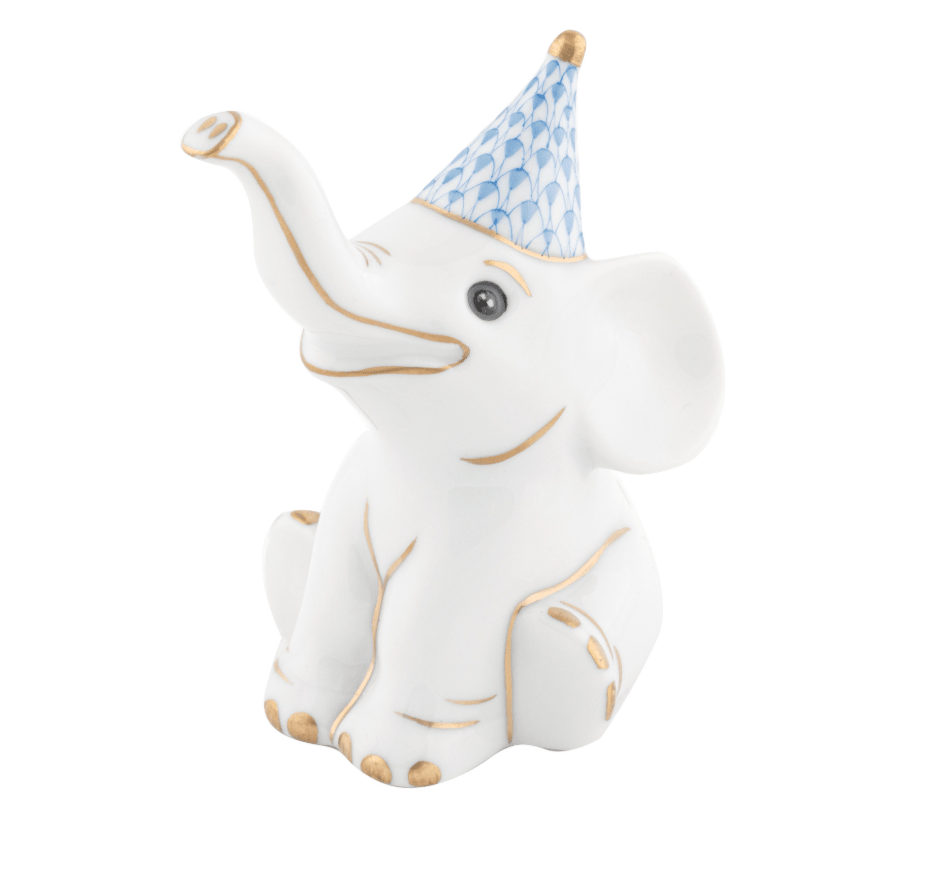 Party Elephant in Blue - Herend - Gaines Jewelers