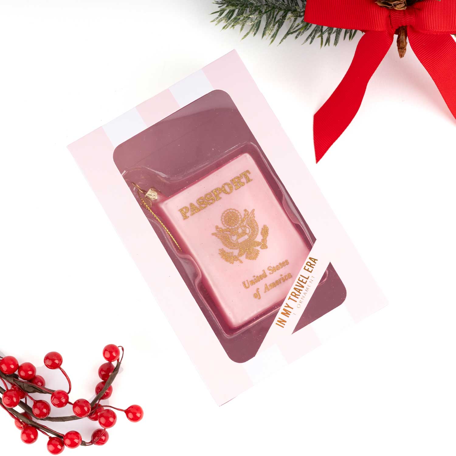 Passport Boxed Glass Ornament - 8 Oak Lane - Gaines Jewelers