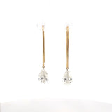 Pear Cut Lab Diamond Drilled Drop Earring 14k Yellow Gold - Reflection Diamonds - Gaines Jewelers