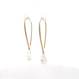 Pear Cut Lab Diamond Drilled Drop Earring 14k Yellow Gold - Reflection Diamonds - Gaines Jewelers