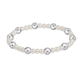 Pearl Sincerity Pattern 4mm Bead Bracelet - 6mm Sterling - Gaines Jewelers