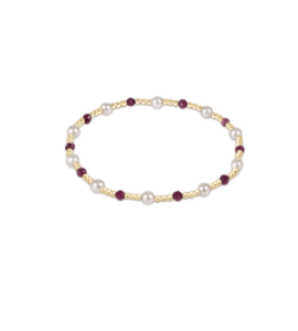 Pearl Sincerity Pattern 4mm Bead Bracelet - Ruby - Enewton - Gaines Jewelers