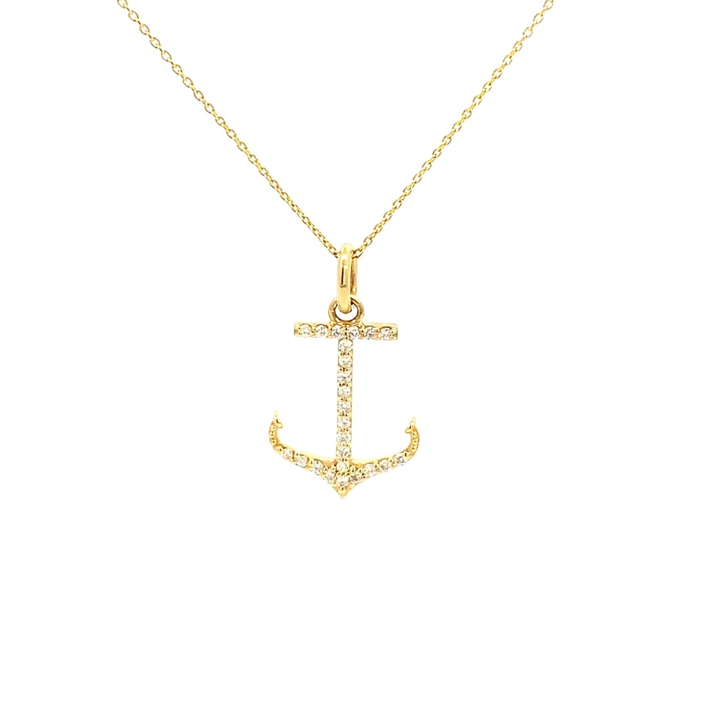 Pendant diamond anchor 18" chain - Gaines Jewelers