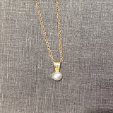 Pendant solitaire pearl on 15" chain 14kt yellow gold - Stuller - Gaines Jewelers