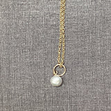 Pendant solitaire pearl on 18" chain 14kt yellow gold - Gaines Jewelers - Gaines Jewelers