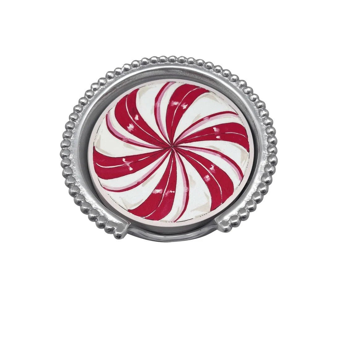Peppermint Candy Beaded Coaster Set - Mariposa - Gaines Jewelers