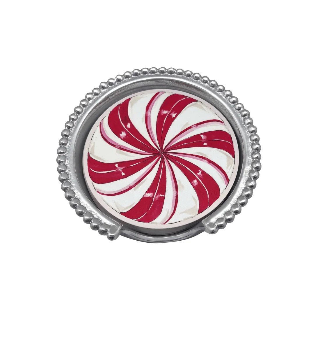 Peppermint Candy Beaded Coaster Set - Mariposa - Gaines Jewelers