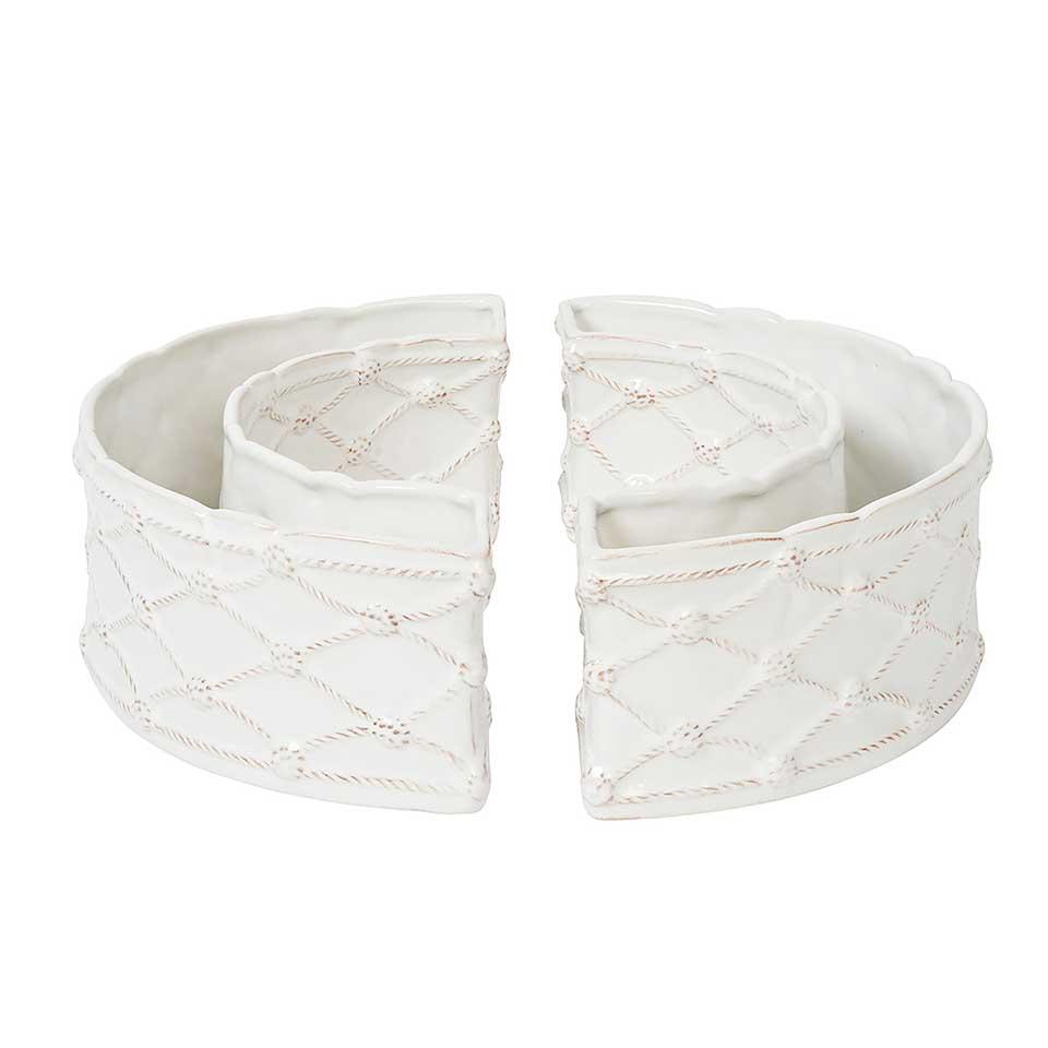 Petite Parterre Garden Whitewash Berry & Thread Half Circle Vase Set of 2 - Juliska - Gaines Jewelers