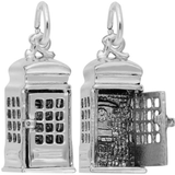 Phone Booth Charm Sterling Sliver - Rembrandt Charms - Gaines Jewelers