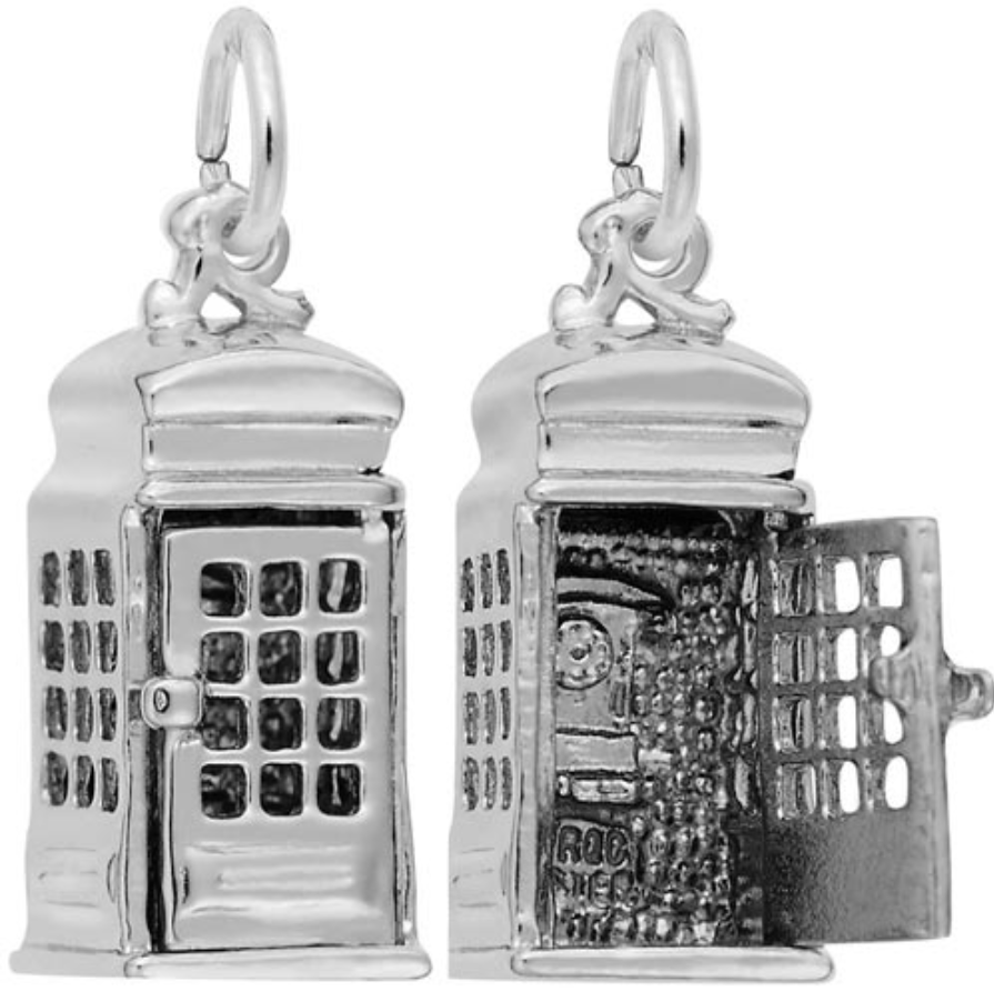 Phone Booth Charm Sterling Sliver - Rembrandt Charms - Gaines Jewelers